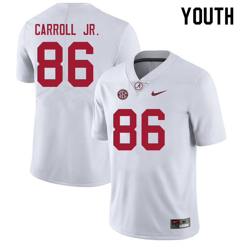 Youth #86 Greg Carroll Jr. Alabama Crimson Tide College Football Jerseys Sale-White